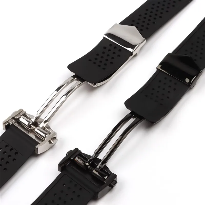 Soft Natural Rubber Waterproof Sport Watch Strap, Silicone Watch Bracelet