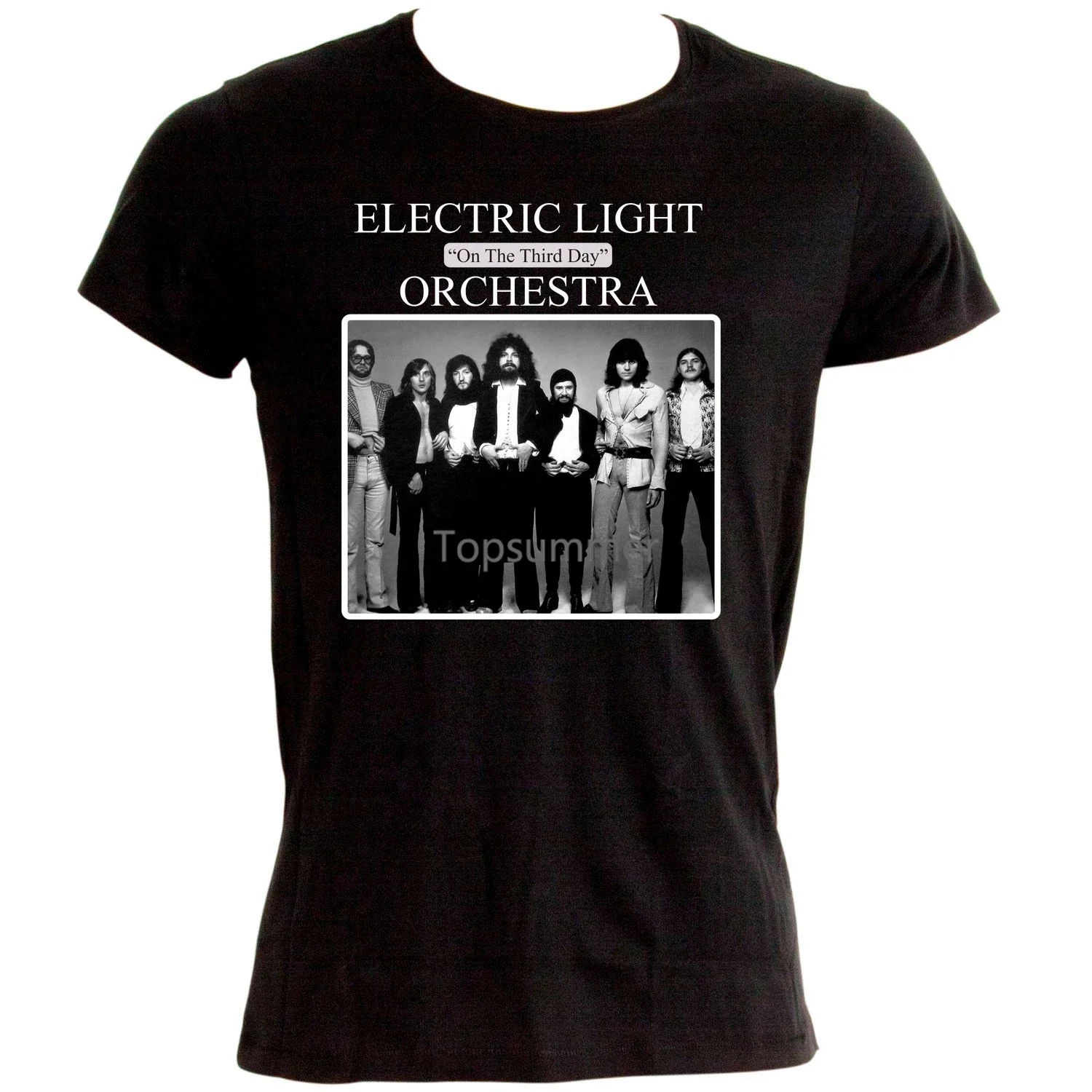 

Electric Light Orchestra On The Third Day T Shirt Black Cotton T Shirt Top Tee 2018 New Short Sleeve Men Loose Top Tee