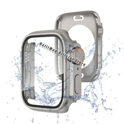 Premium Tempered Glass Full Screen Protector Case for Series 7 8 9 41MM (Waterproof Titanium)