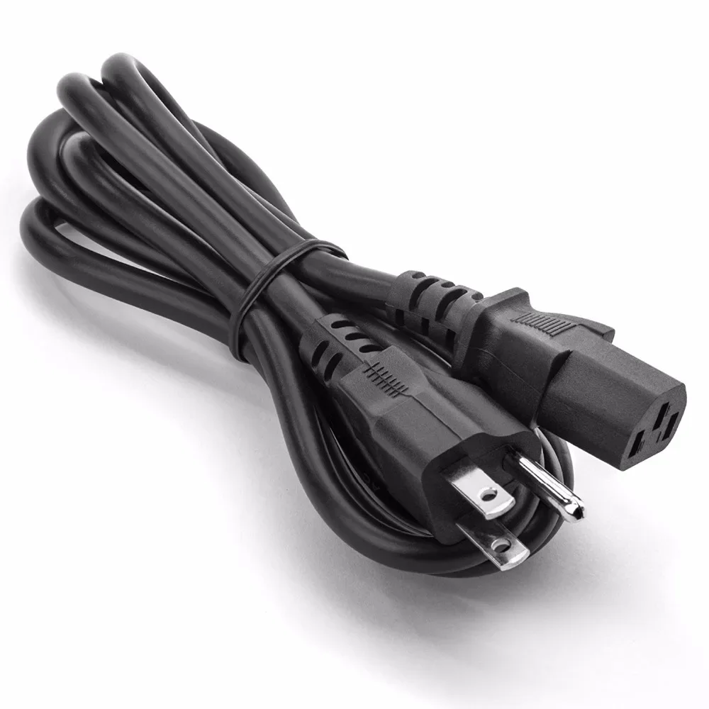 1.5m 5FT 3 Pin  60C 300V US Plug Universal Power Cord Cable For NEMA 5-15P To IEC320C13 Black PWC75A150US For 200-300W — view 3