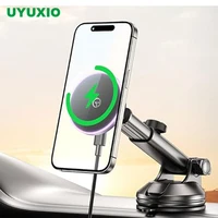 UYUXIO Fast Charging Wireless Car Charger Windshield Dashboard Magnetic Car Phone Holder for iPhone 15 16 Pro Max 14 13 12
