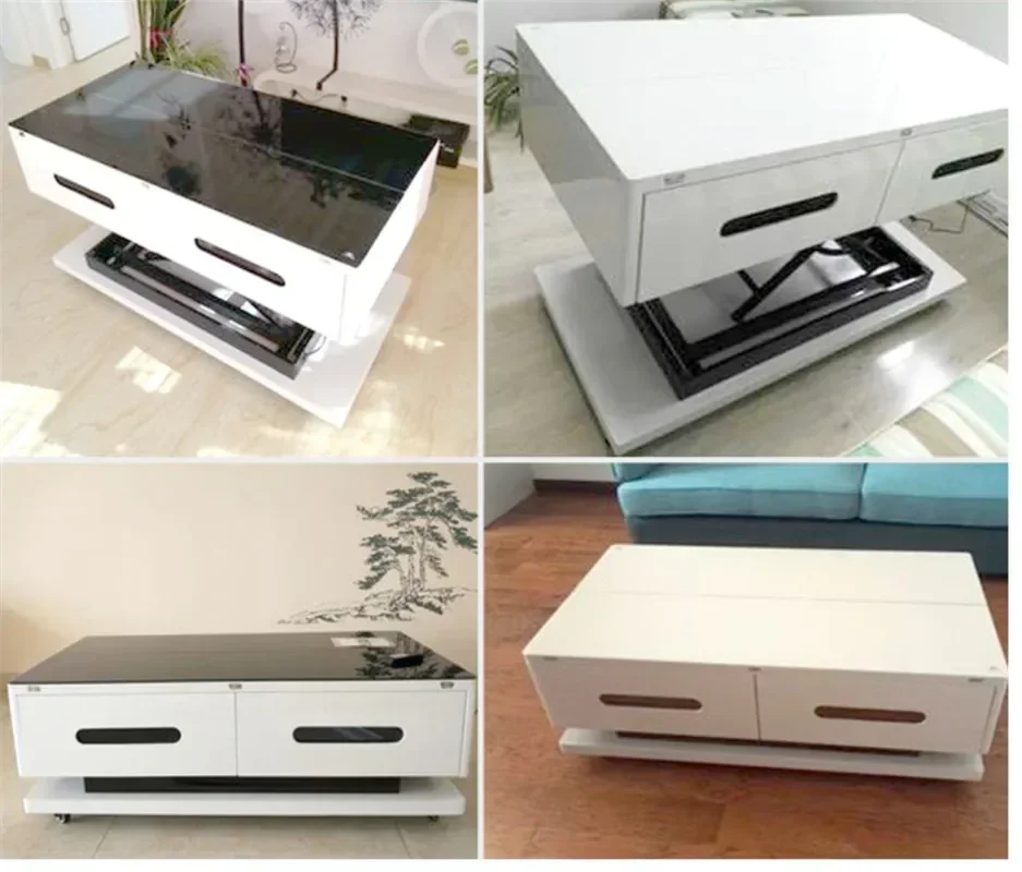 Smart home accessories Wired wireless electric lift coffee table dining table hardware folding iron frame
