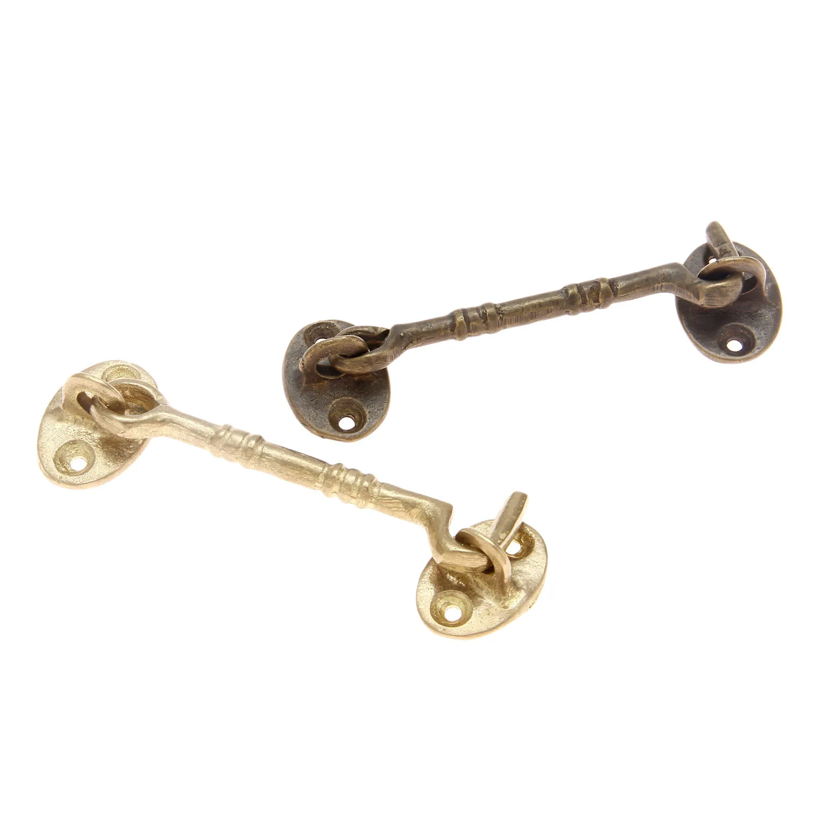 1pc Retro 110mm Wind Hook Buckle Hasp Copper Furniture Window Latches Cabinet Latches Bolt Hasp