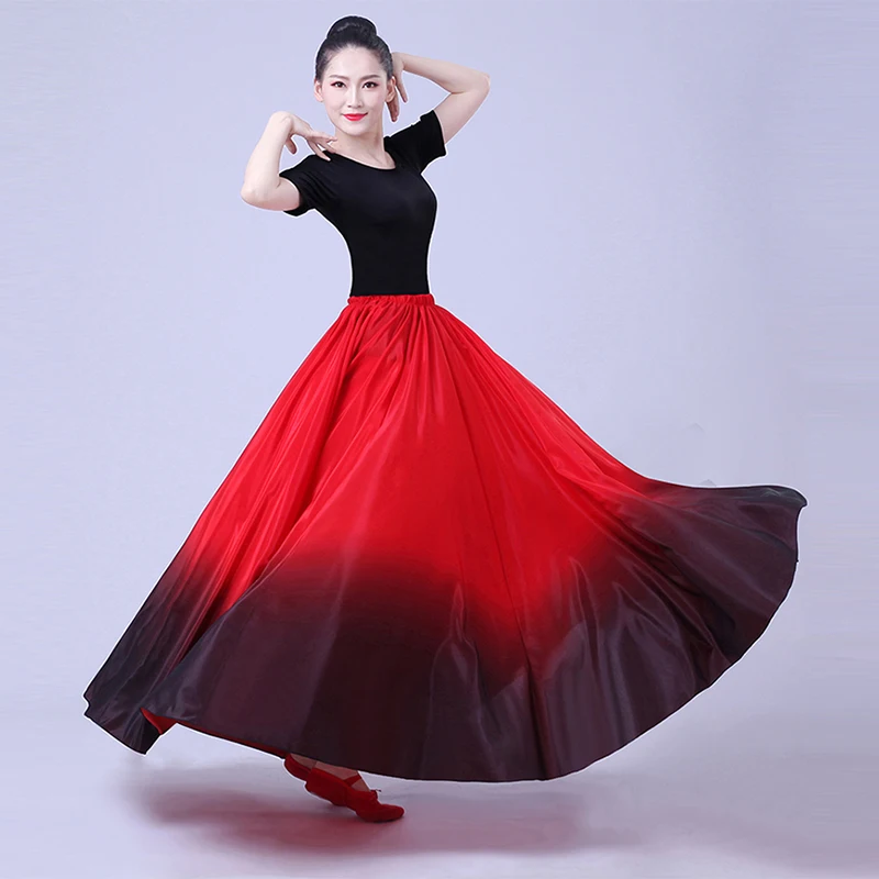 Flamenco Skirts Chinese Modern Classical Dance Spanish Dress Women Big Hem Maxi Skirts Chorus Stage Performance Wear Vestido