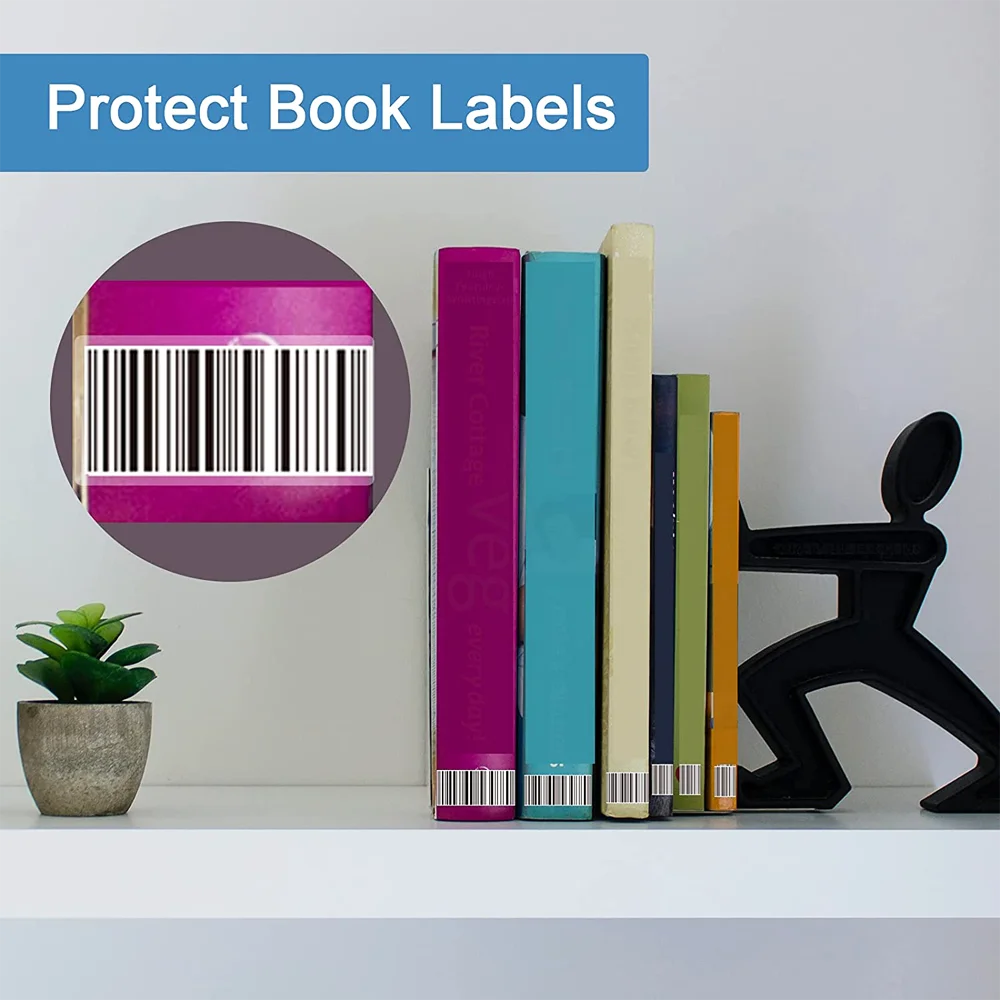 Labels Protector 1000pcs Clear Labels Protector Waterproof Labels for Protecting Bar-Code,Numbers and Books in Seal,Office,Laboratory,Library