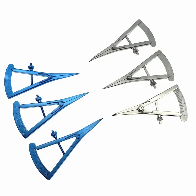 Castroviejo Caliper Screw Adjustment Ophthalmic Eye Instrument Caliper straight/ curved/ angle tip Surgical Instruments 20mm