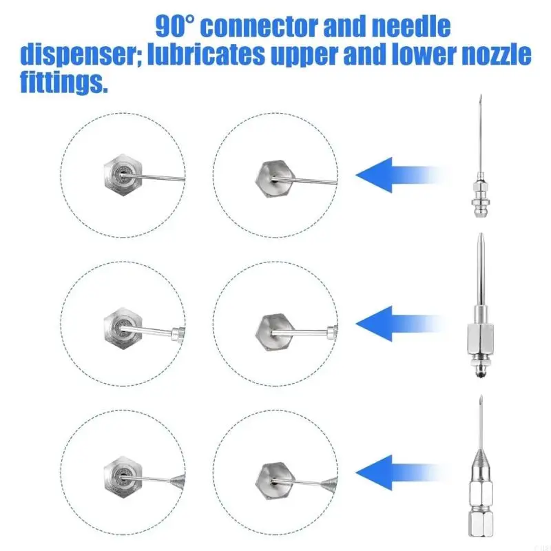 C4DD Grease Guns Adapter Fittings Quick Connection Coupler for Efficient Lubrication