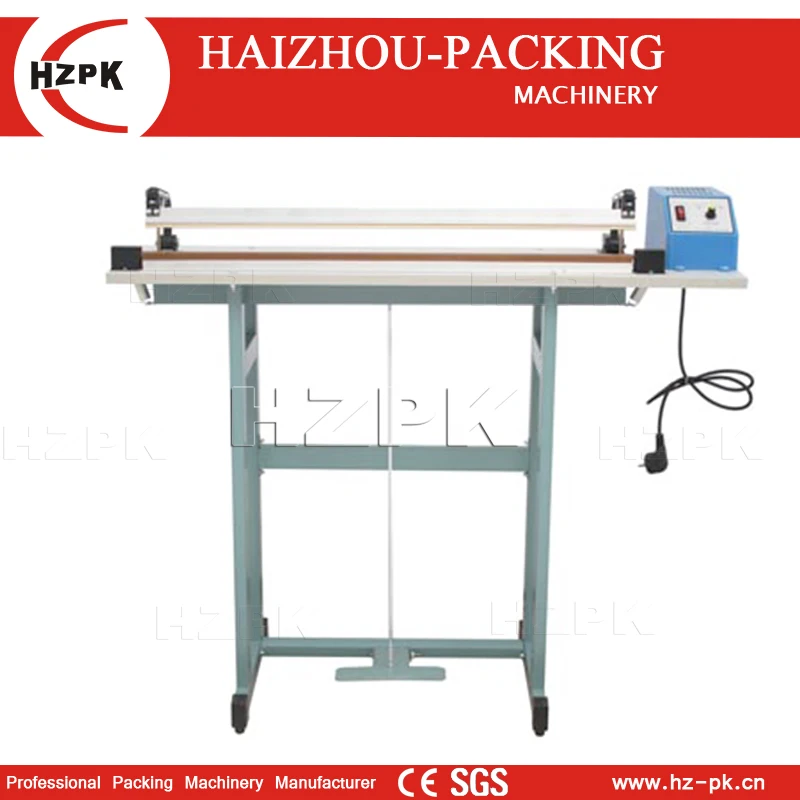HZPK Durable Foot Pedal Heat Sealing Machine 700mm Plastic Bag Sealer Commercial Grade for PVC Shrink Film SF-700