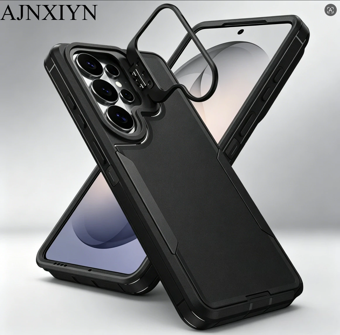 Shockproof Armor Defender Phone Case with Camera Holder and Heavy-Duty Protection