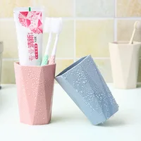 Lamgool Bathroom Plastic Mouthwash Cup Coffee Tea Water Mug Home Travel Simple Solid Color Toothbrush Holder Drinkware Cup 4