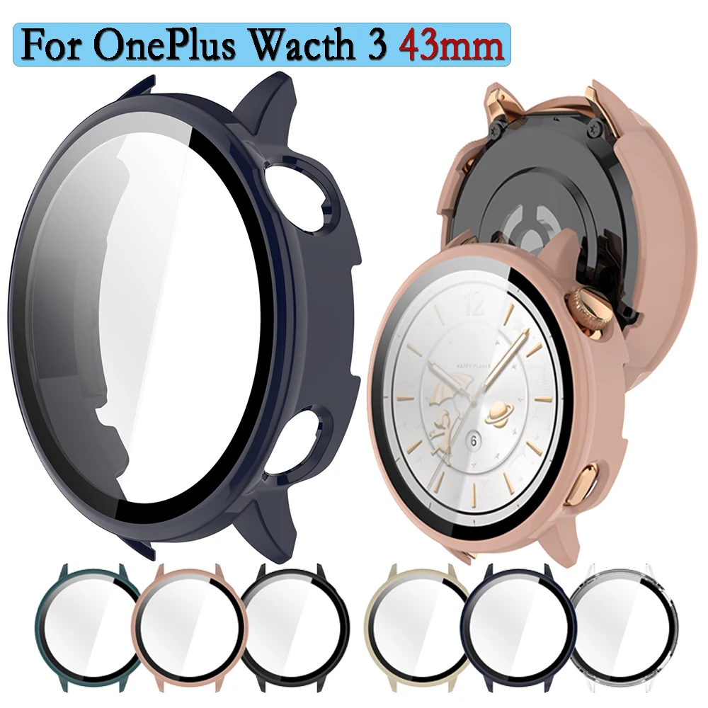 Hard PC Shell with Tempered Glass Film Protective Watch Cover