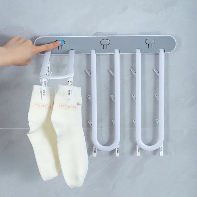 1Dcs Multifunkciós Paszta Típusú Tároló Állvány Egyszerű Otthon Ush Összecsukható Zokni Többports Fehérnemű Fogasok - Image 4