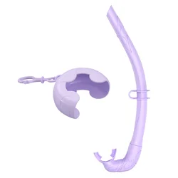 Portable Foldable Soft Silicone Snorkel with Storage Case (Purple)