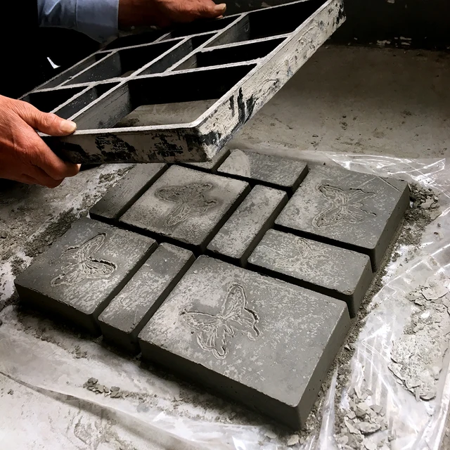 40*40 Téglalap Kert Burkolat Műanyag Forma Kerti Beton Formák Út Barkácsolás Kőmodell Lapáttal