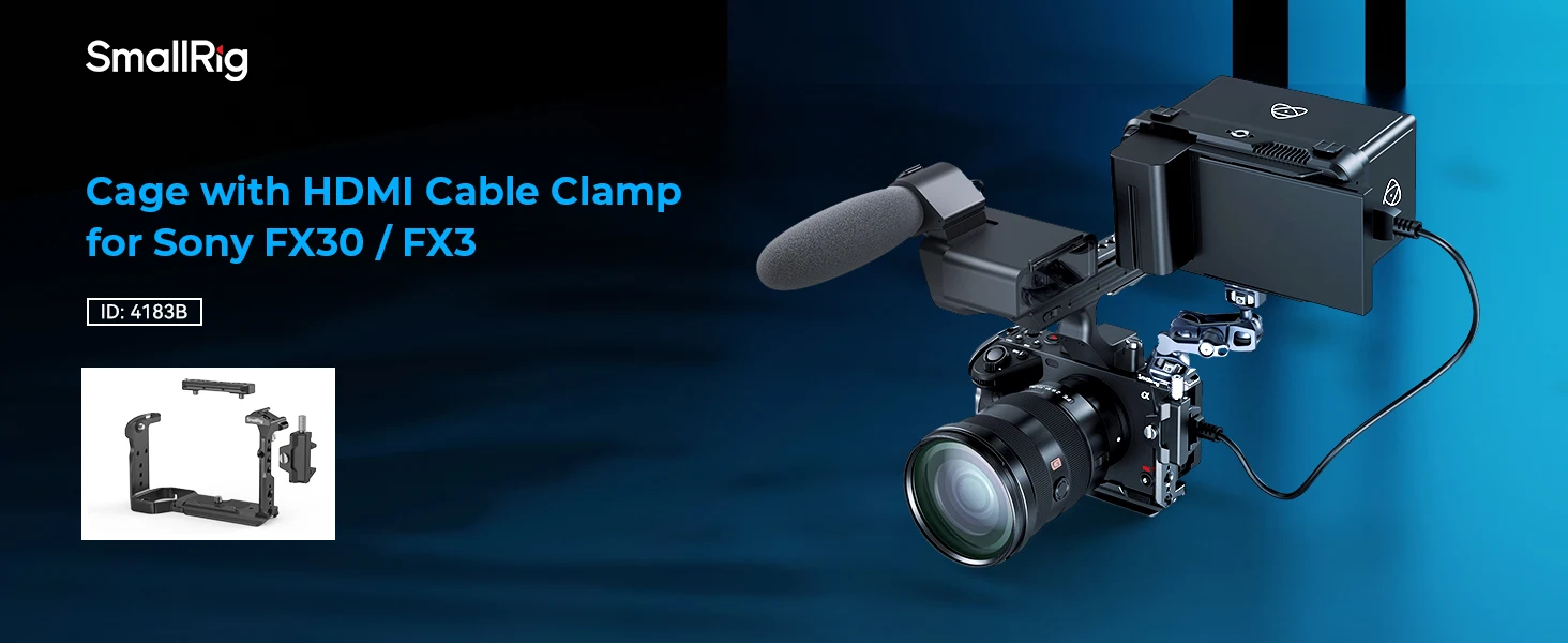 Cage for Sony FX30 / FX3 Camera Cage Rig Kit With Cable Clamp Cold Shoe NATO Rai
