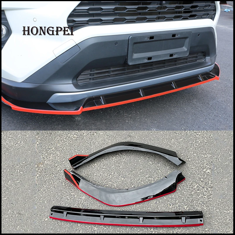 

Car Accessorie For Toyota RAV4 RAV 4 2019-2023 Front Bumper Lip Diffuser Body Kit Lower Grille Protector Cover Trim Styling