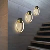 Brass Ring LED Wall Lights Home Art Deco Free Collocation Sconce for Parlor Dinning Room Bedside Stairs Nordic Round Lamp 3