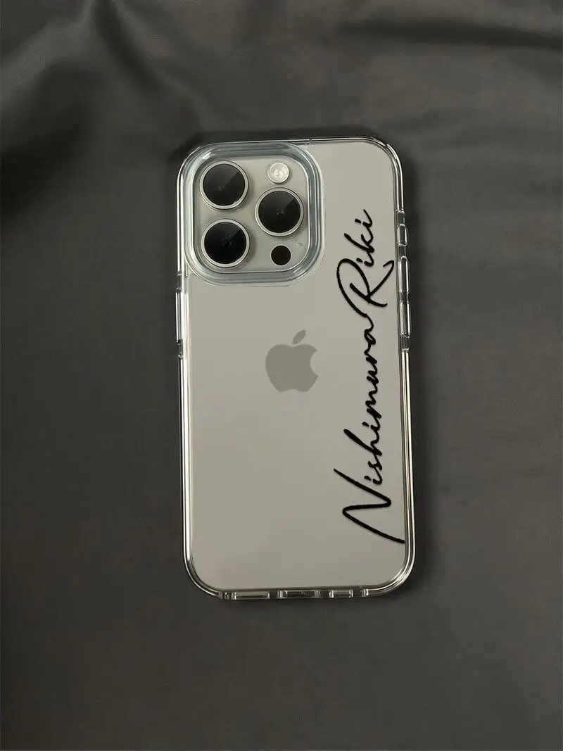 Red and Black Personalized Signature Transparent Phone Case