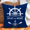 Custom Boat Name Pillow Covers Personalized Nautical Anchor Cushion Cases for Yacht Home Decor Beach House Welcome Aboard 6
