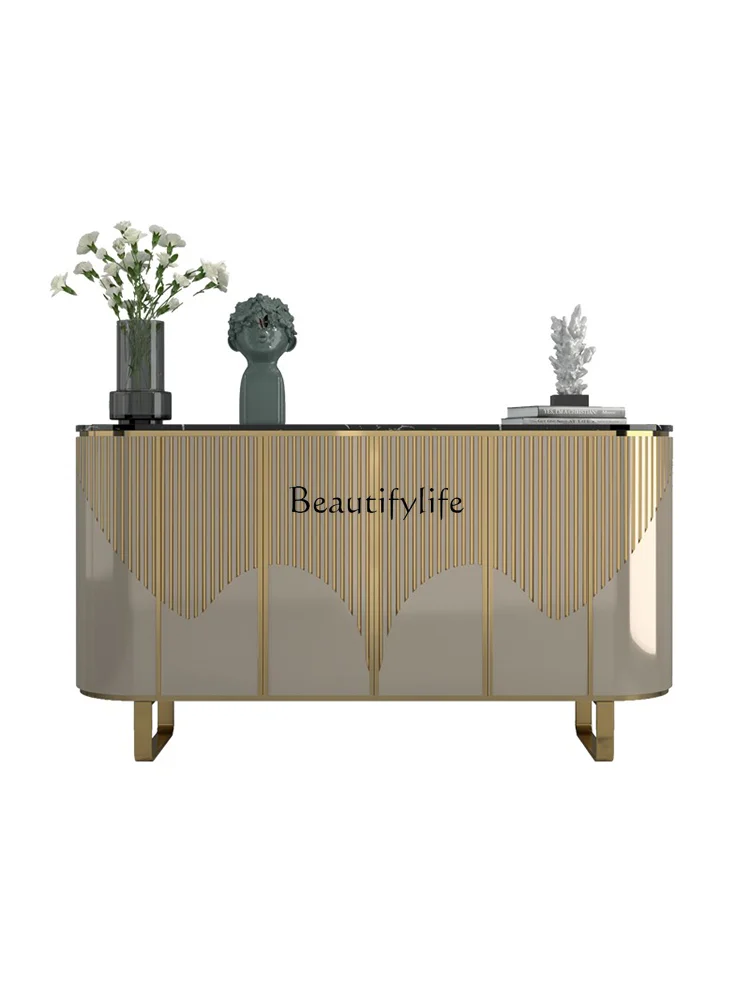 

Light Luxury Sideboard Modern Minimalist Marble Table Entrance Cabinet