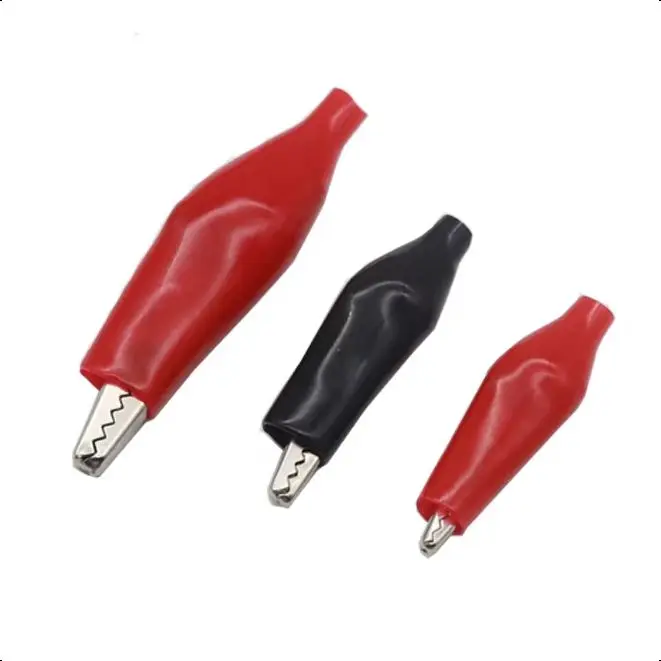 【10PCS】28MM 35MM 45MM Metal Alligator Clip Crocodile Electrical Clamp Testing Probe Meter Black Red with Plastic