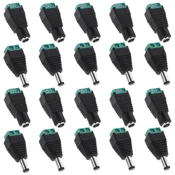 12V ชายและหญิง Barrel Connectors 10 คู่ DC Power Jack ปลั๊กอะแดปเตอร์ 2.1X5.5 มม.ชายหญิงตัวเชื่อมต่อสายไฟ 1