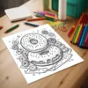 Children's Art Coloring Book 20 Pages Of Dessert Cartoon DIY Graffiti Book Drawing Book Drawing Toy For Adult Picture Book 5