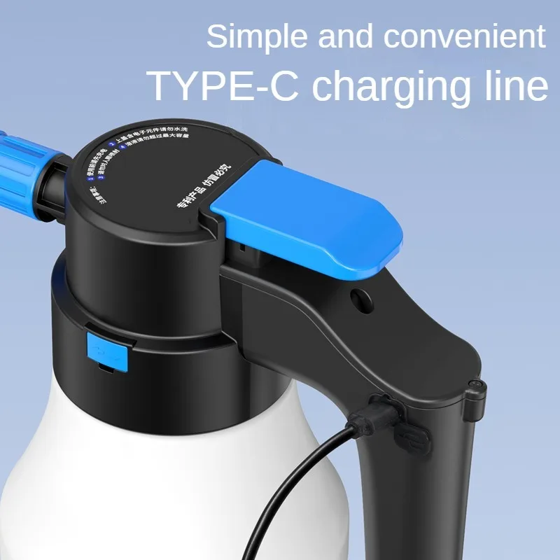 LEIBOO 1.5L Electric Foam Sprayer High Pressure Foaming Pump Sprayer Rechargeable Car Wash Foam Blaster Auto Home Cleaning Tool 3