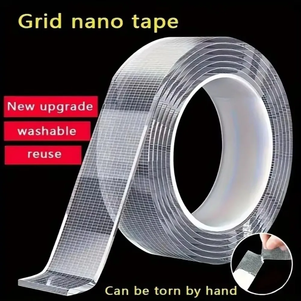 New 1/2mm Ultra-strong Double-sided Adhesive Removable Upgraded Clear Nano Tape Waterproof Reusabl Sticky Strip