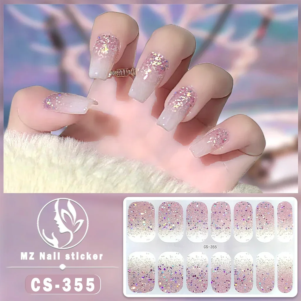 Nail Stickers Bake Free Gel Waterproof Durable 3D Solid Color Jump Color Gradient