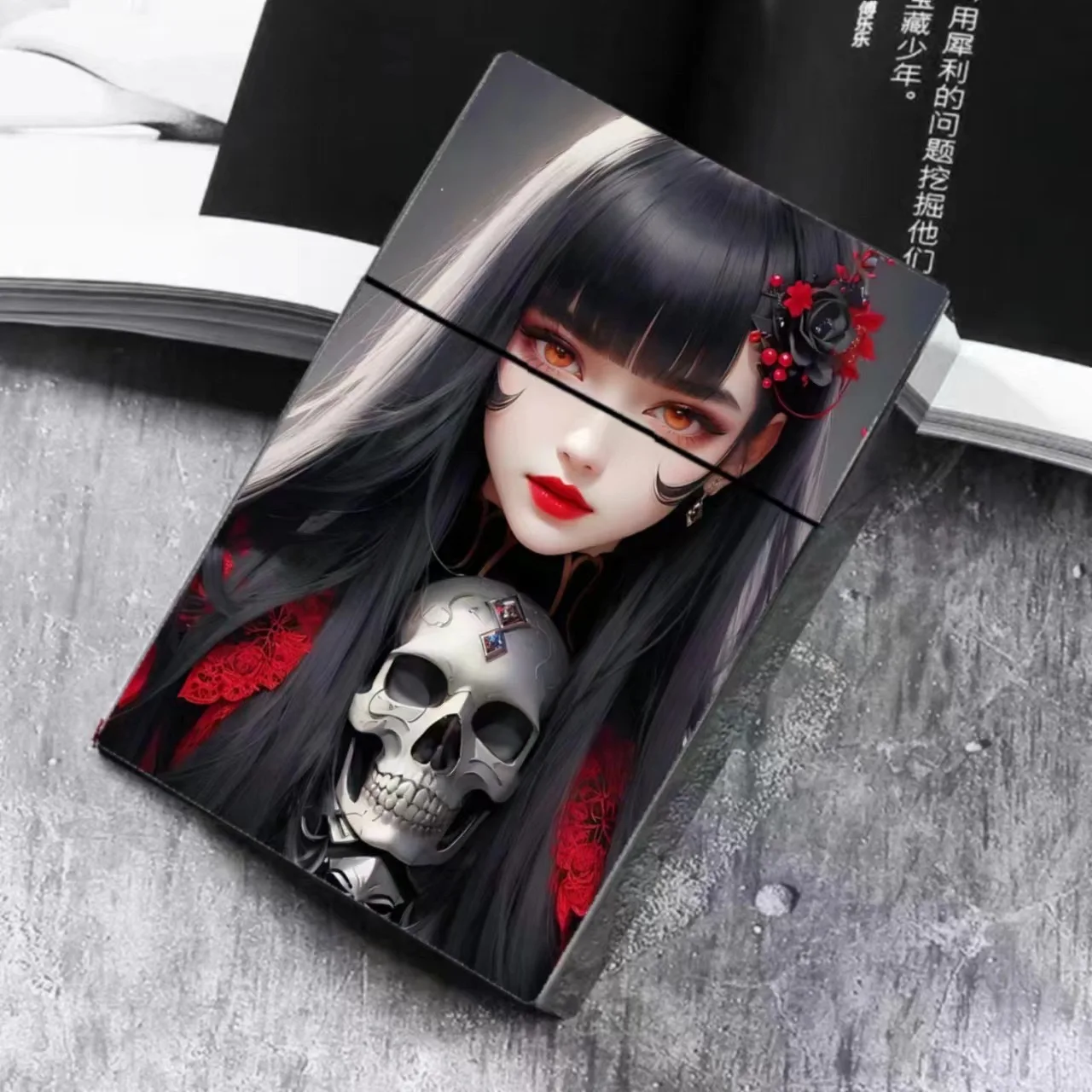 개폐식 키 체인이있는 라이터 홀더 개폐식 로프 클립 흡연 라이터 가방 케이스 담배 허브 흡연 액세서리 10 8mm 플라스틱 담배 박스용 무서운 스타일, 대용량 유령 해골 담배 케이스, 할로윈 장식 흡연 도구, 20 개