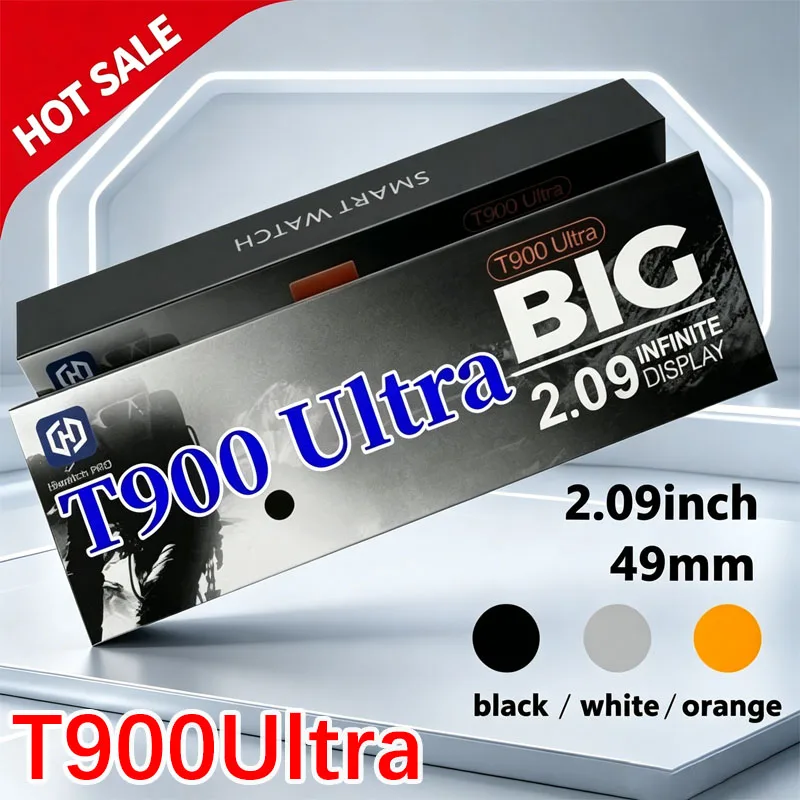 도매 T900 울트라 스마트워치 2.09인치 HD 디스플레이 49mm BT 통화 심박수 모니터 무선 충전 스마트워치 (안드로이드, iOS용) 신제품