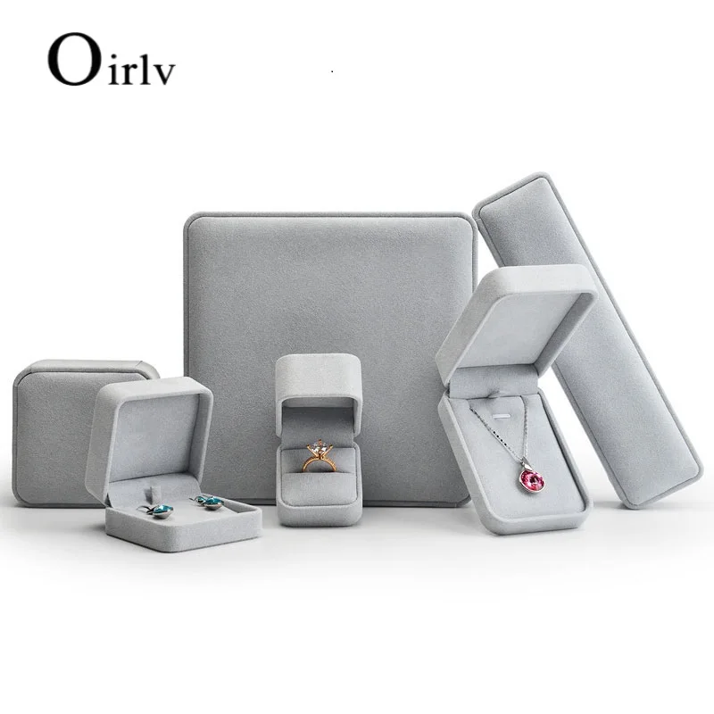 

Oirlv Round Corner Series Gray Ring Necklace Earrings Jewelry Box Original Design Gift Box Customisable