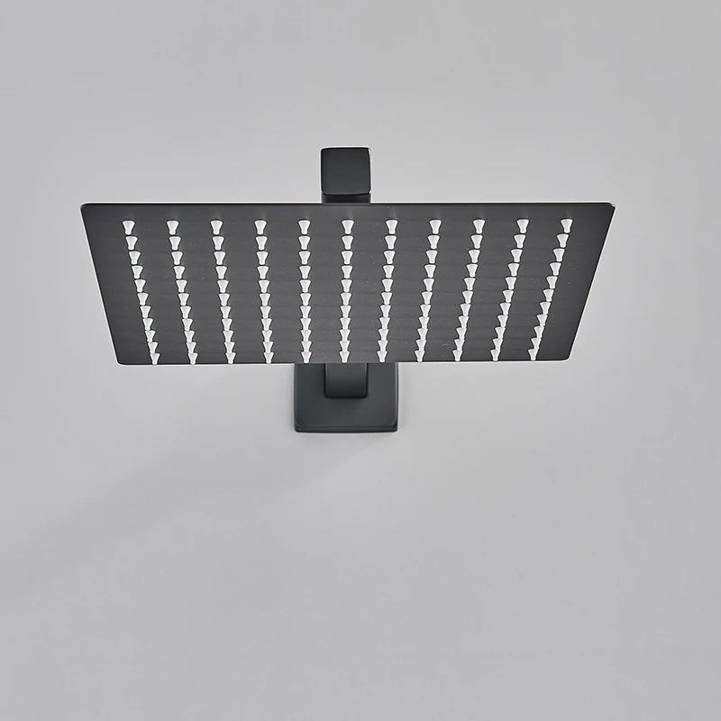 Shower Head Rozin Brushed Golden Rainfall Shower Head Bathroom 8/10/12" Ultrathin Style Top Shower Head with Wall Mounted Arm shower nozzle