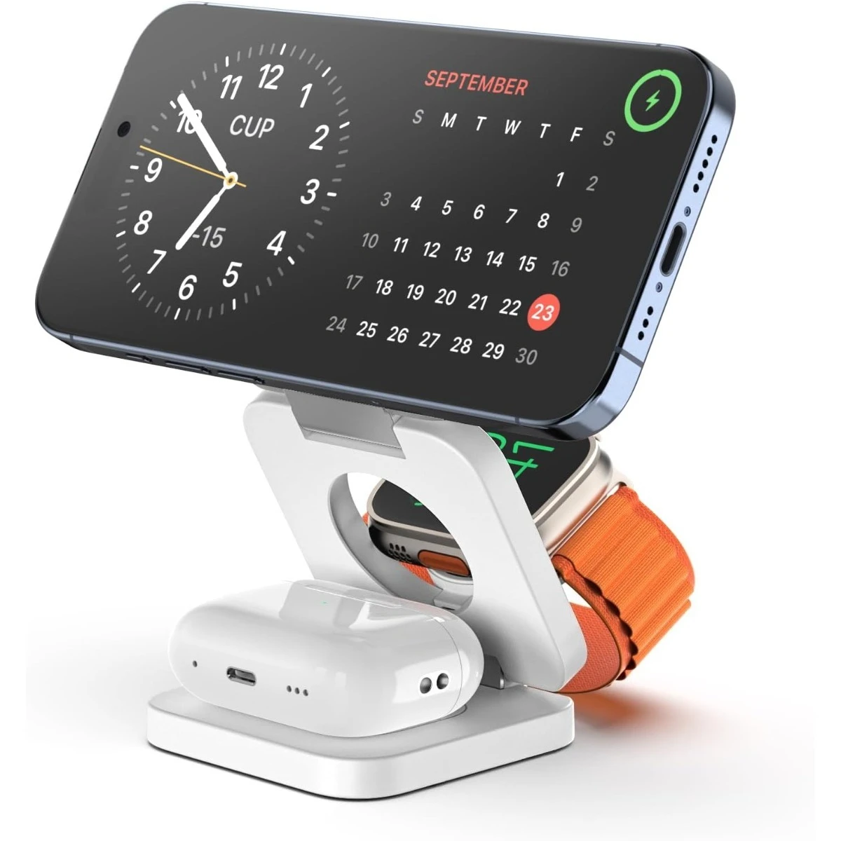 ตัวเลือกสินค้า แท่นชาร์จไร้สาย 3 in 1 พับได้ ชาร์จ iPhone & Apple Watch & AirPods