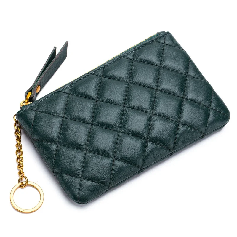 Wallet for Women Leather Lambskin Fashion Wallet Mini Zero Purses Designer Lingge Zipper Luxury Card Key Bag Luxury Wallets