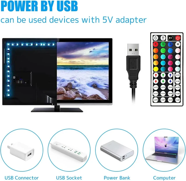 USB 5V Strip Led Lights Tape RGB 5050 Led Wall Room APP Remote Control Flexible LED Tape Diode Lights for Room Home Decoration 3