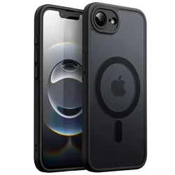 Matte Clear MagSafe - Compatible Shockproof Case with Magnetic Wireless Charging Capability - iP 14 Pro Max (Black)