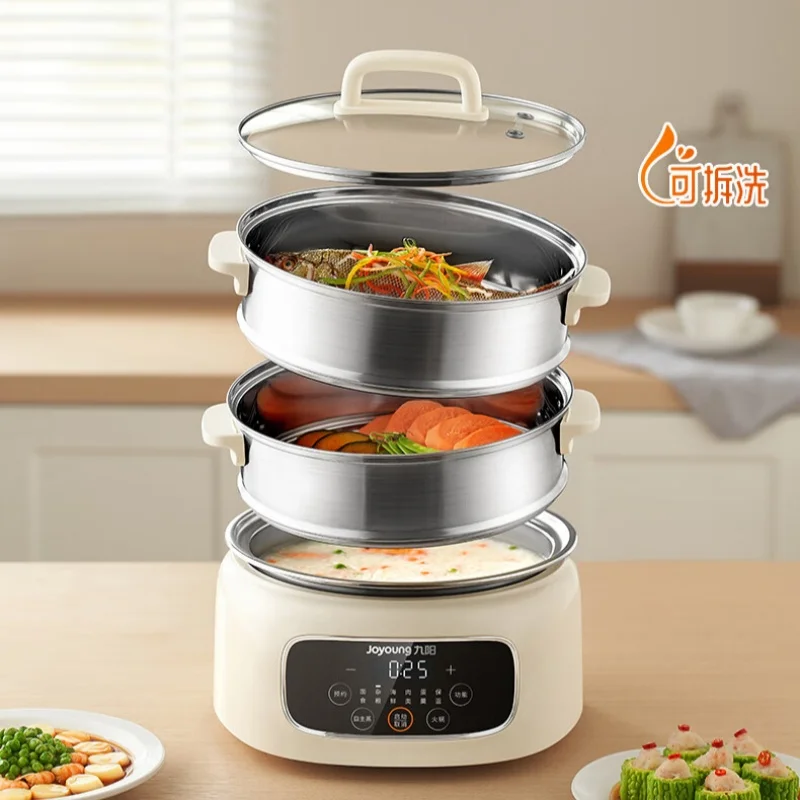 Electric Food Steamers 15.5L Large Capacity Detachable Multifunctional Steamer GZ581 for Household Use Electric Cooking Pot 220V