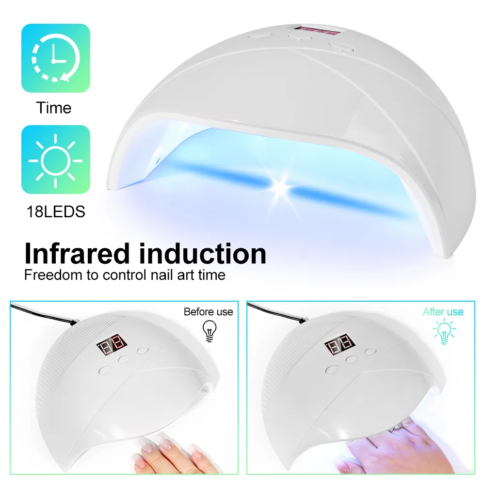 전문가용 네일 젤 건조기 UV LED 네일 램프 타이머 내장 가정용 네일 램프 UV 젤 바니쉬 건조 USB 네일 아트 건조기 장비 도구