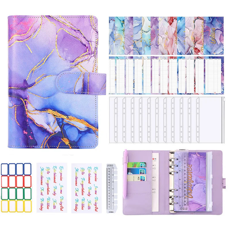 

Money Savings Organizer Notebook A6 Pu Leather Budget Binder Budget Binder Cash Envelope Organizer Financial Planner Notebook