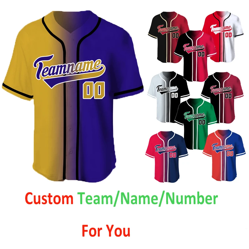 City Baseball Jersey Men Shirts Team/Name Sublimation Blanks Baseball T-shirts Uniform Sports Training Plus Size Clothing baseball jersey mens jersey