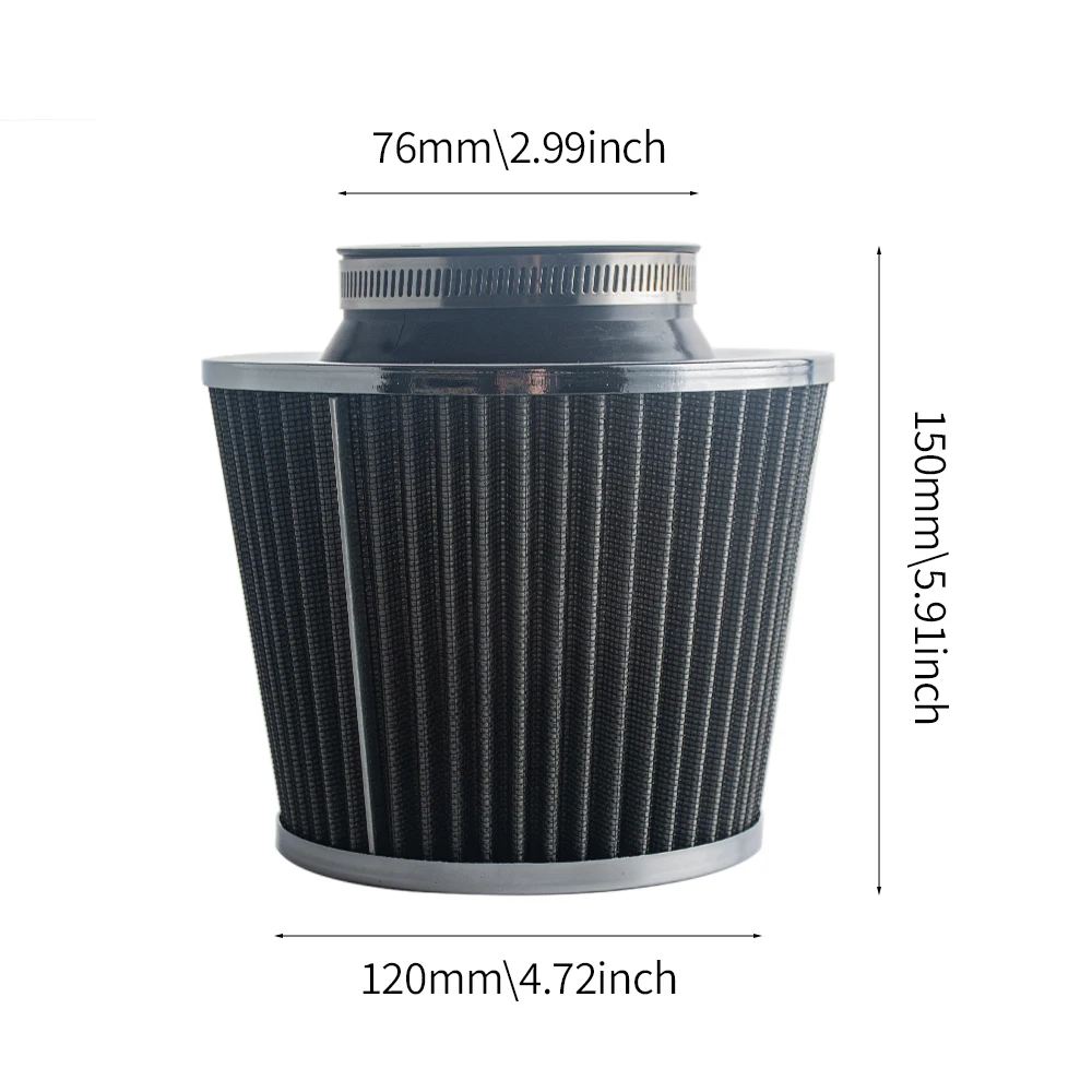 Air Filters Universal Car Modified High Flow Air Filter Mushroom Head Air Filter 76mm Universal Mushroom Head