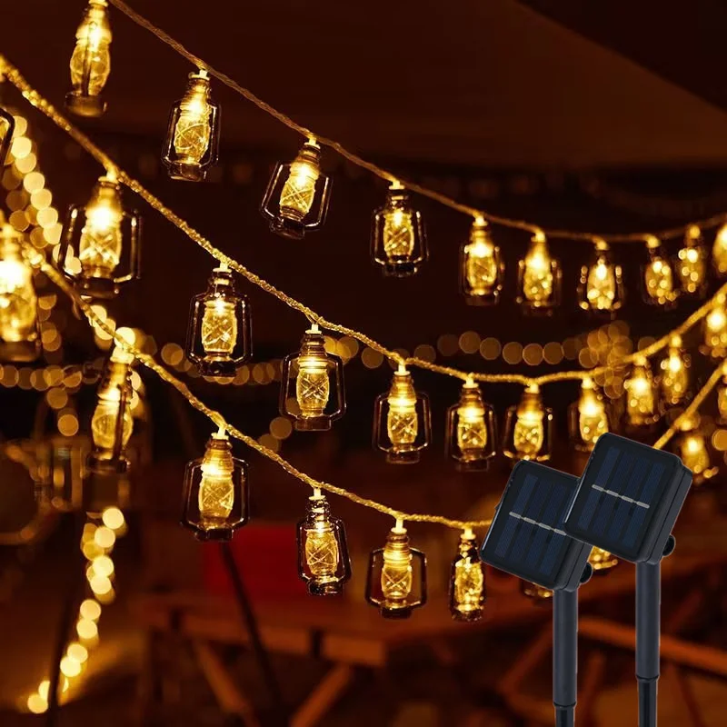 1~2PC LED Solar String Light Outdoor Waterproof Christmas Decoration 30 Bulbs Retro Camping Tent Garland Garden Party Fairy Lamp led e27 c35 dimmable bulb e14 filament candle light bulb 2700k 6000k cold warm white edison retro candelabra led lamp