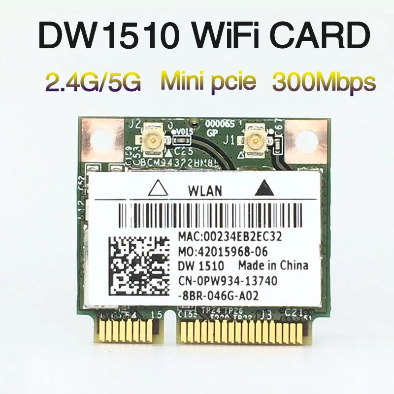 Mini PCI-E BCM94322HM8L DW1510 BCM4322 Двухдиапазонная 300M беспроводная Wi-Fi карта для DELL Поддержка MAC OS/Hackintosh