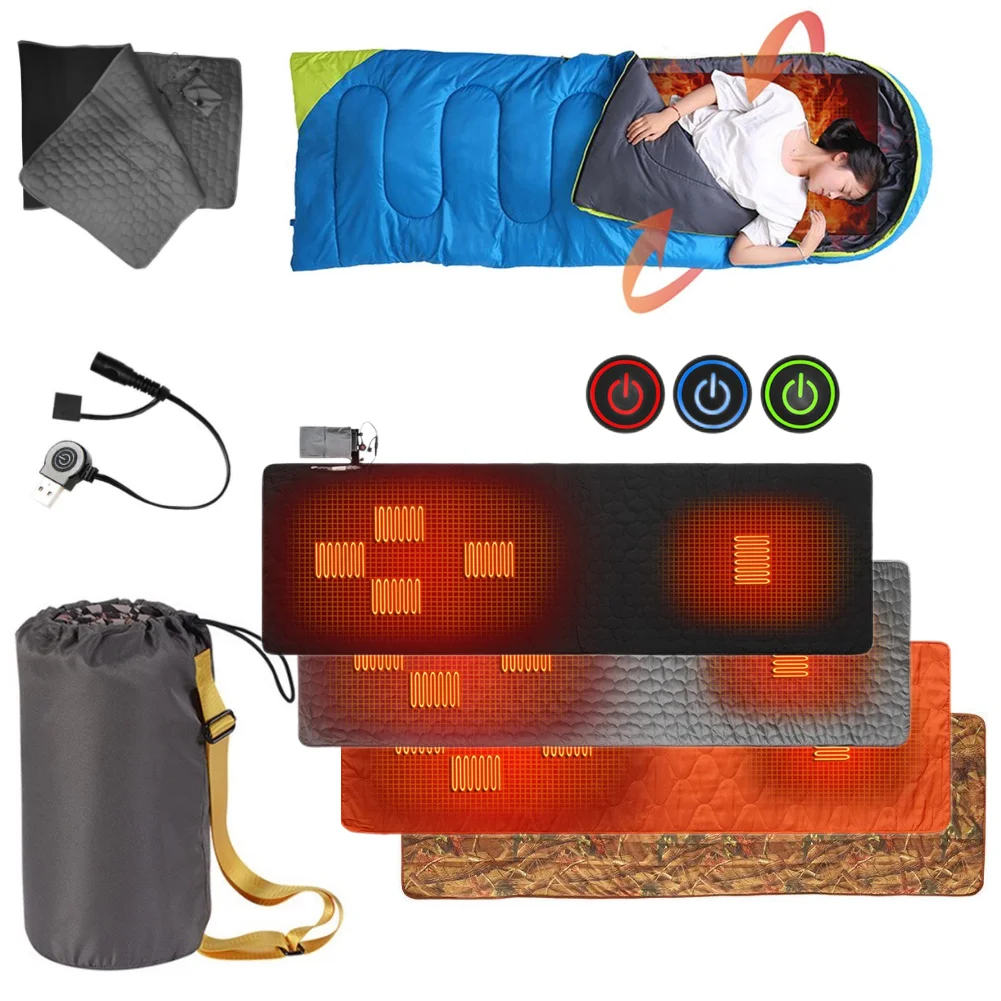 

Multi-functional Camping Sleeping Mattress 5V 2A Electric Heated Mats 3-Level Temperature Heated Sleeping Pad for Indoor Outdoor