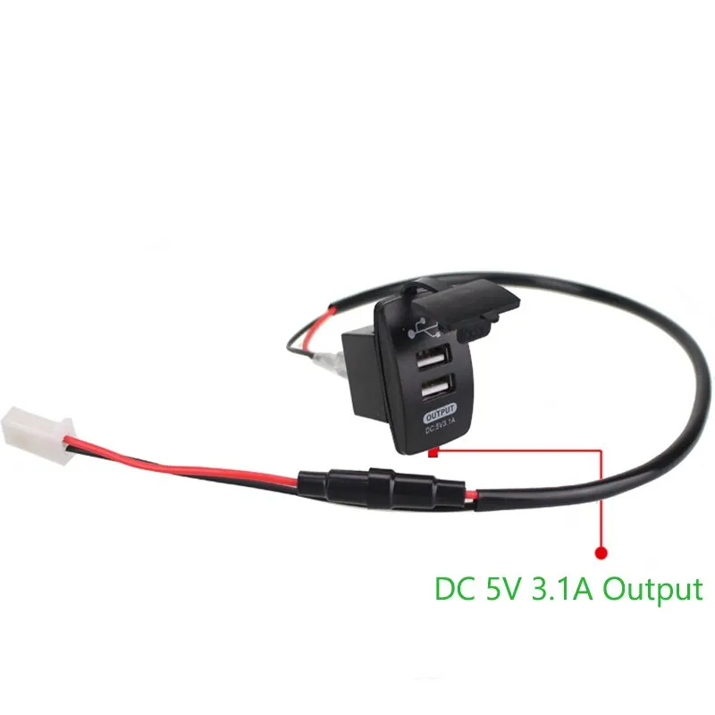 Universal Dual USB Charger for Vehicles - 12-24V, 5V 3.1A