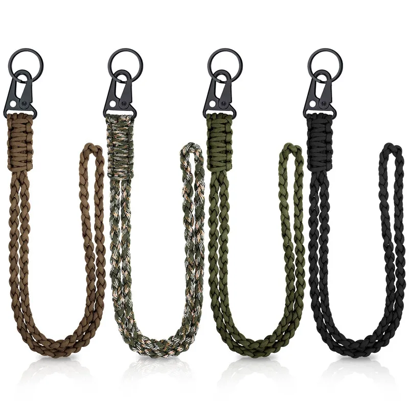 

Tactical Paracord Rope Lanyard Outdoor Camping Keychain Buckle Survival Edc Knife Key Fastener Hook Backpack Waist Belt Buckle