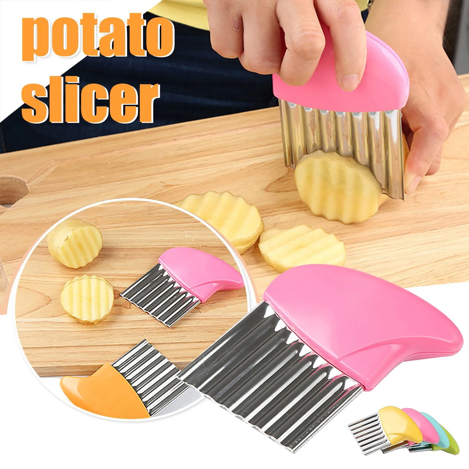 Wave Onion Potato Slicer Cutter Wrinkled French Fries Salad Corrugated Cutting Chopped Knife Dining Kitchen Gadgets