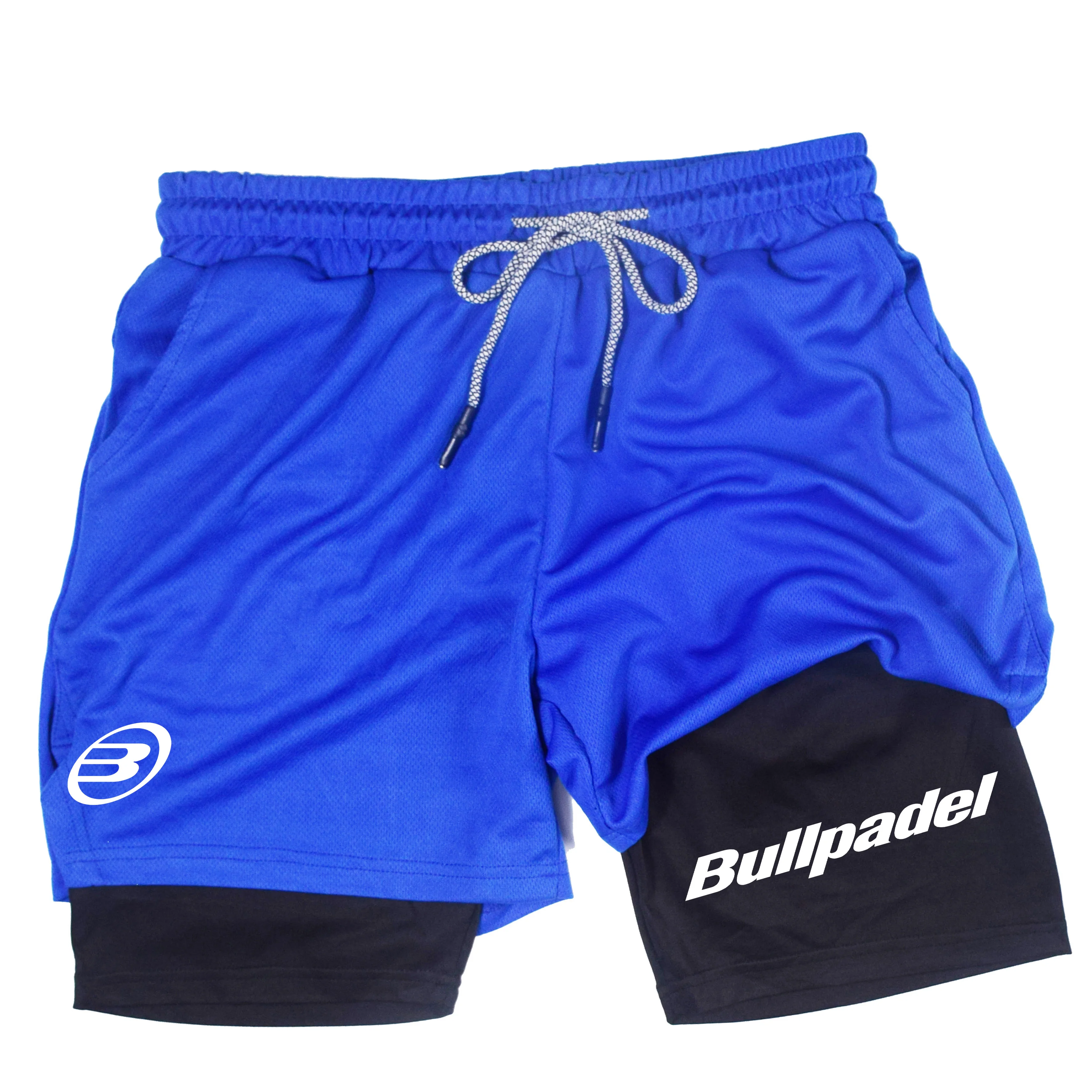 Men's two-piece sports shorts Breathable casual quick drying double-layer shorts Summer running tracksuit bottoms mobile phone p 5
